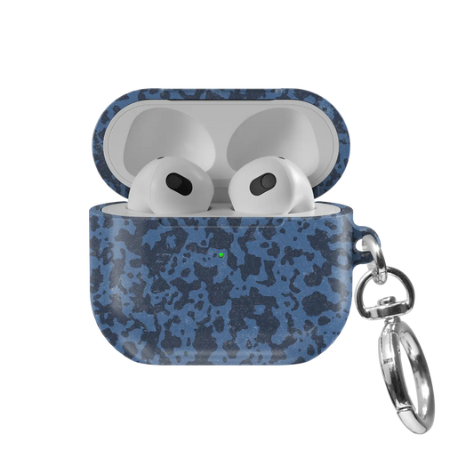 Blue Marble AirPods Case, front view with lid open