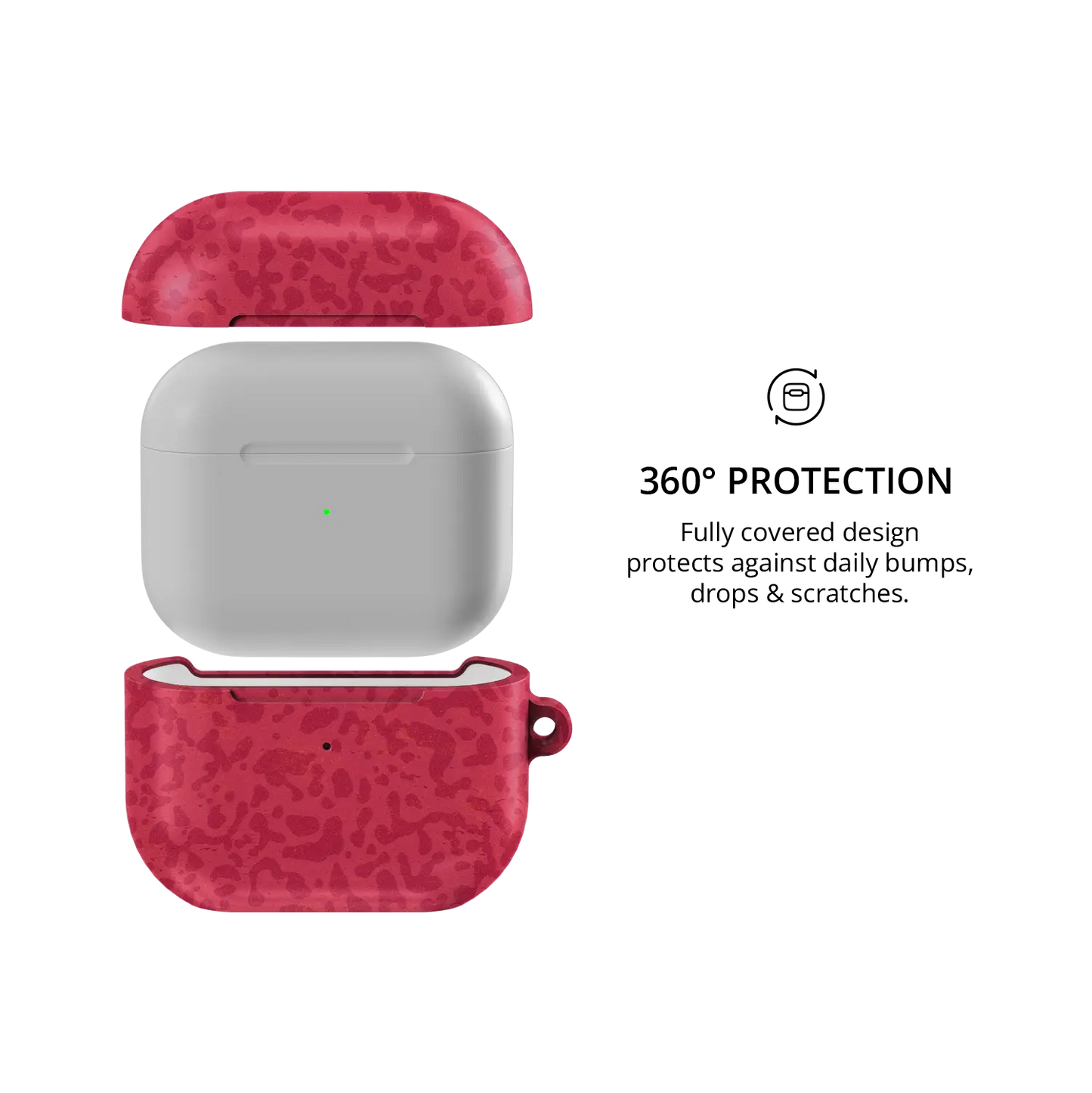 Red Street Camo AirPods Case, 360-degree protective coverage