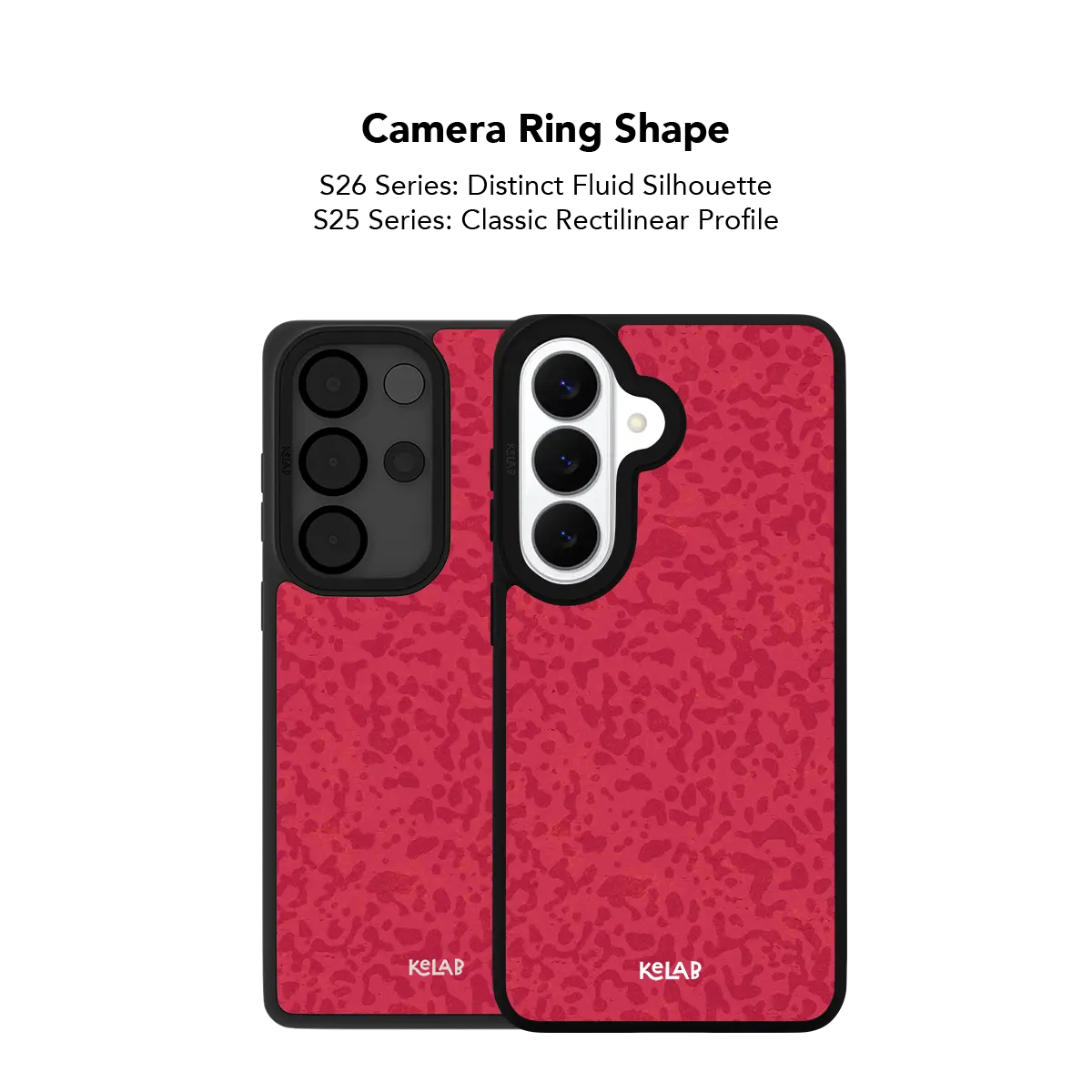Close up of the camera ring cutout on the red street camo Samsung Galaxy case