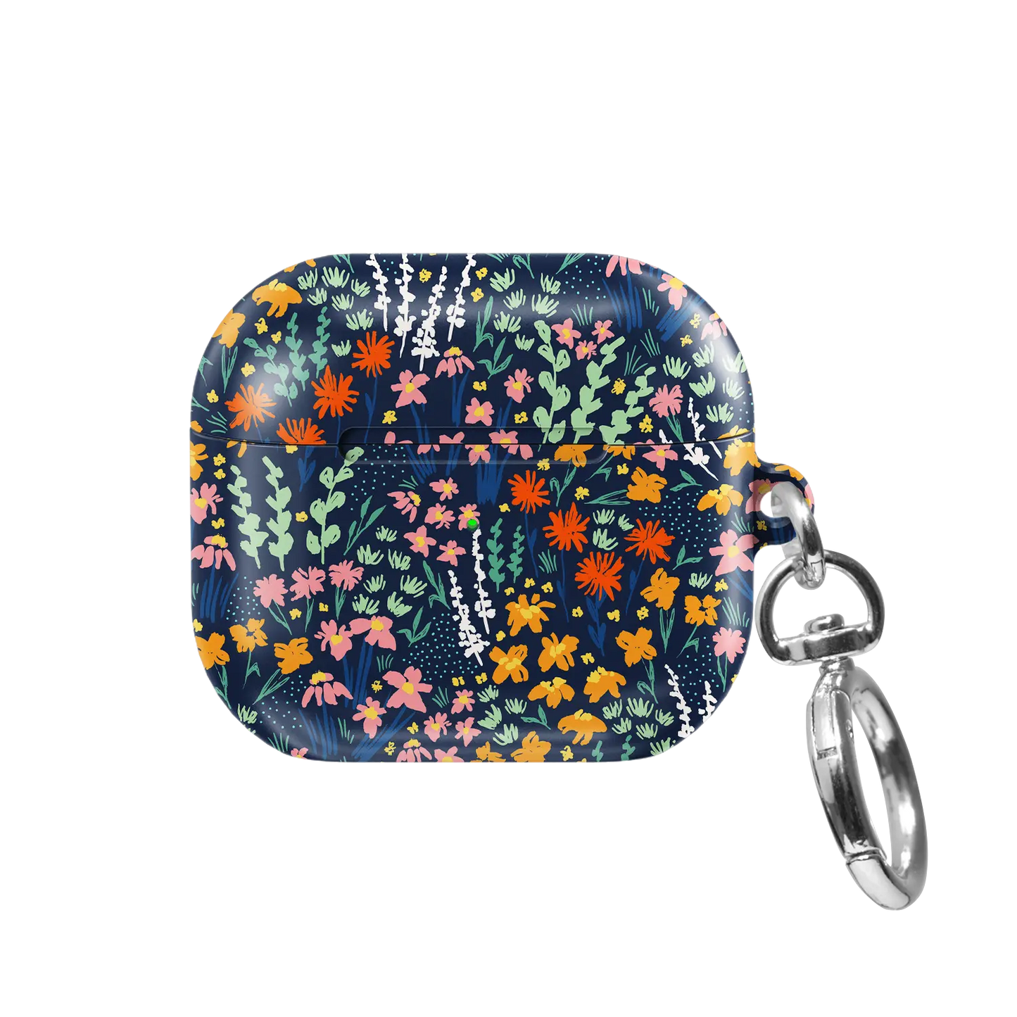 Navy Wildflower AirPods Case, front view