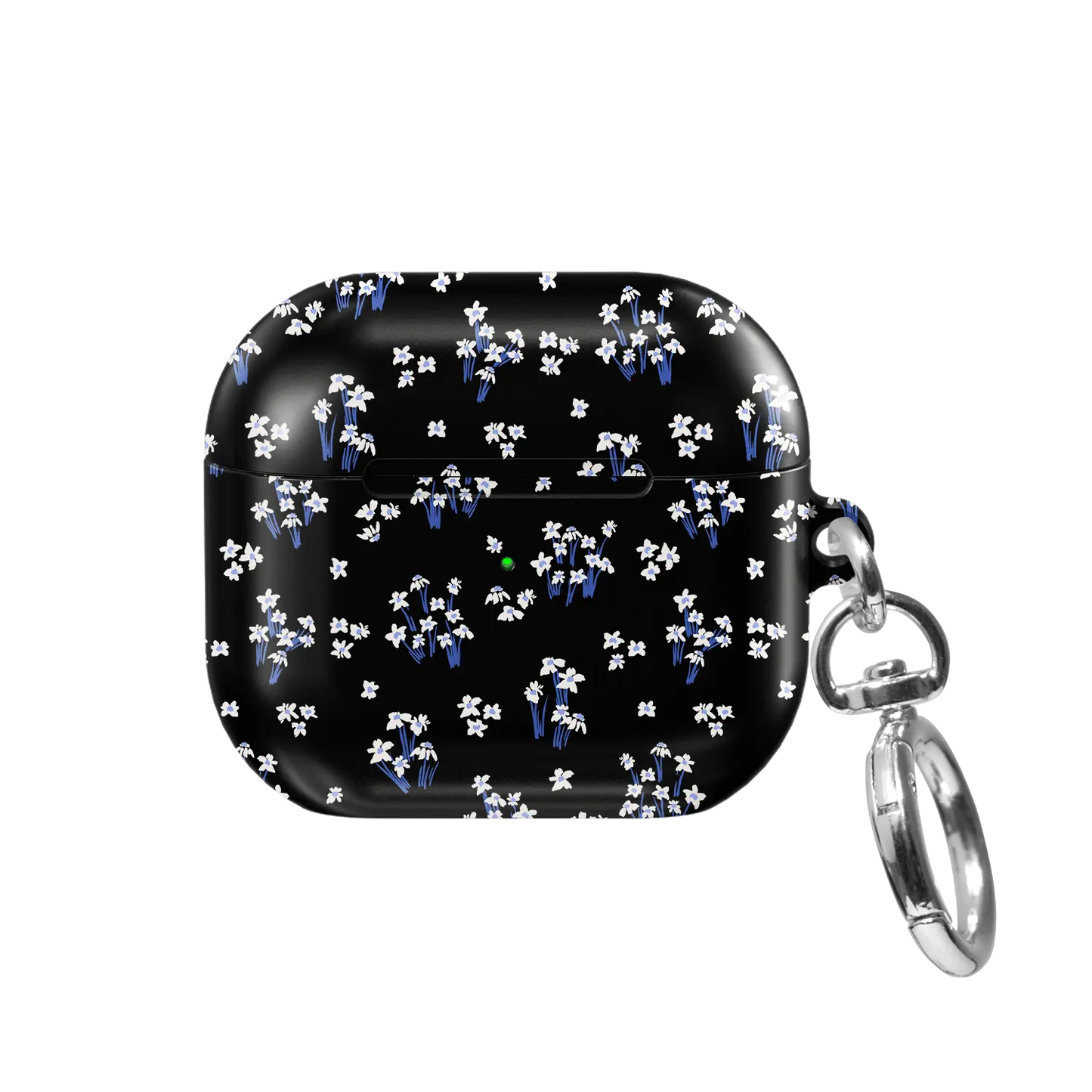 Black Floral AirPods Case, front view