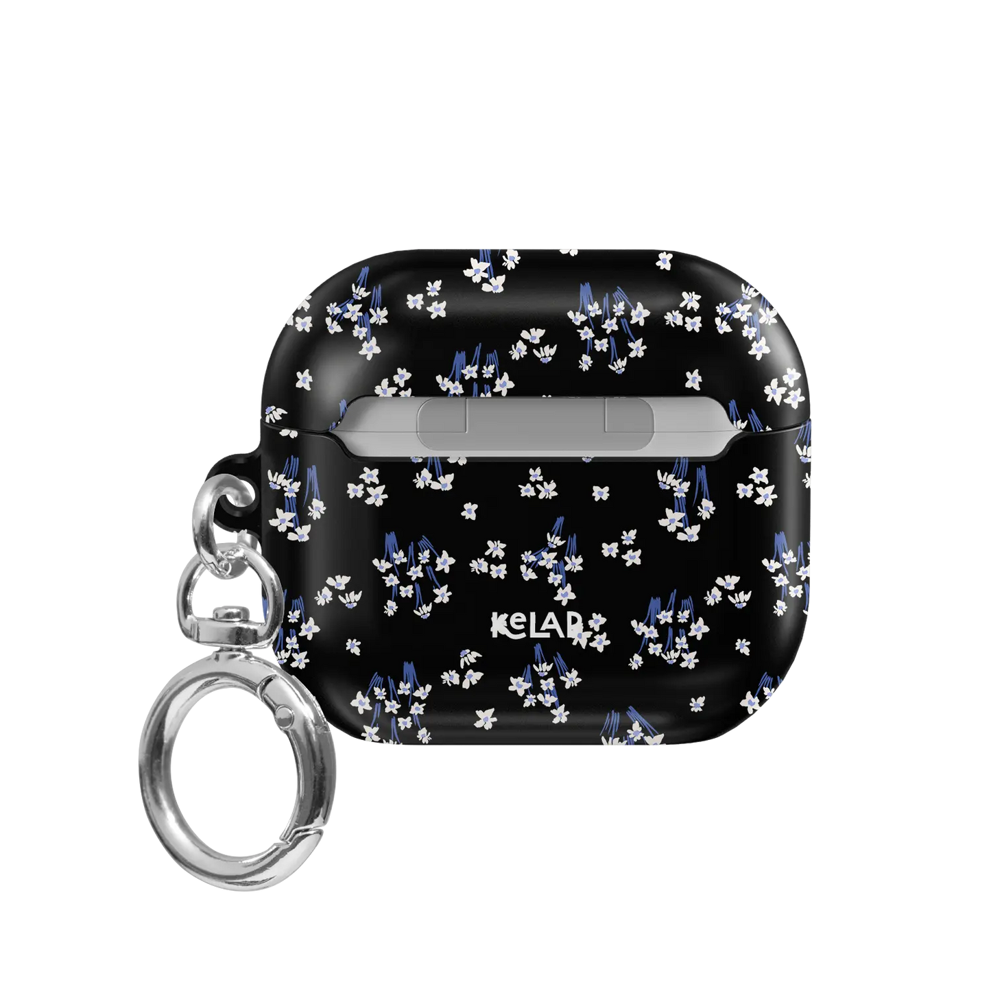 Black Floral AirPods Case, back view