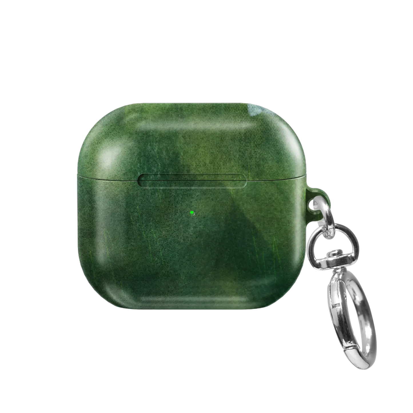 Deep Green Floral AirPods Case, front view