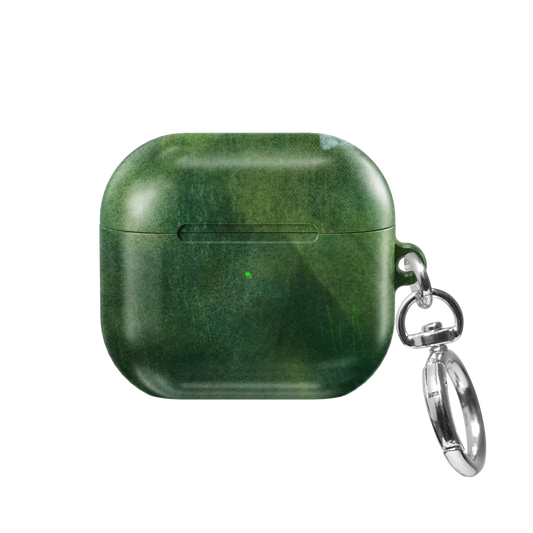 Deep Green Floral AirPods Case, front view