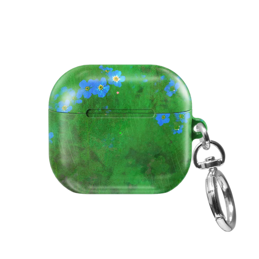 Green Floral AirPods Case, front view