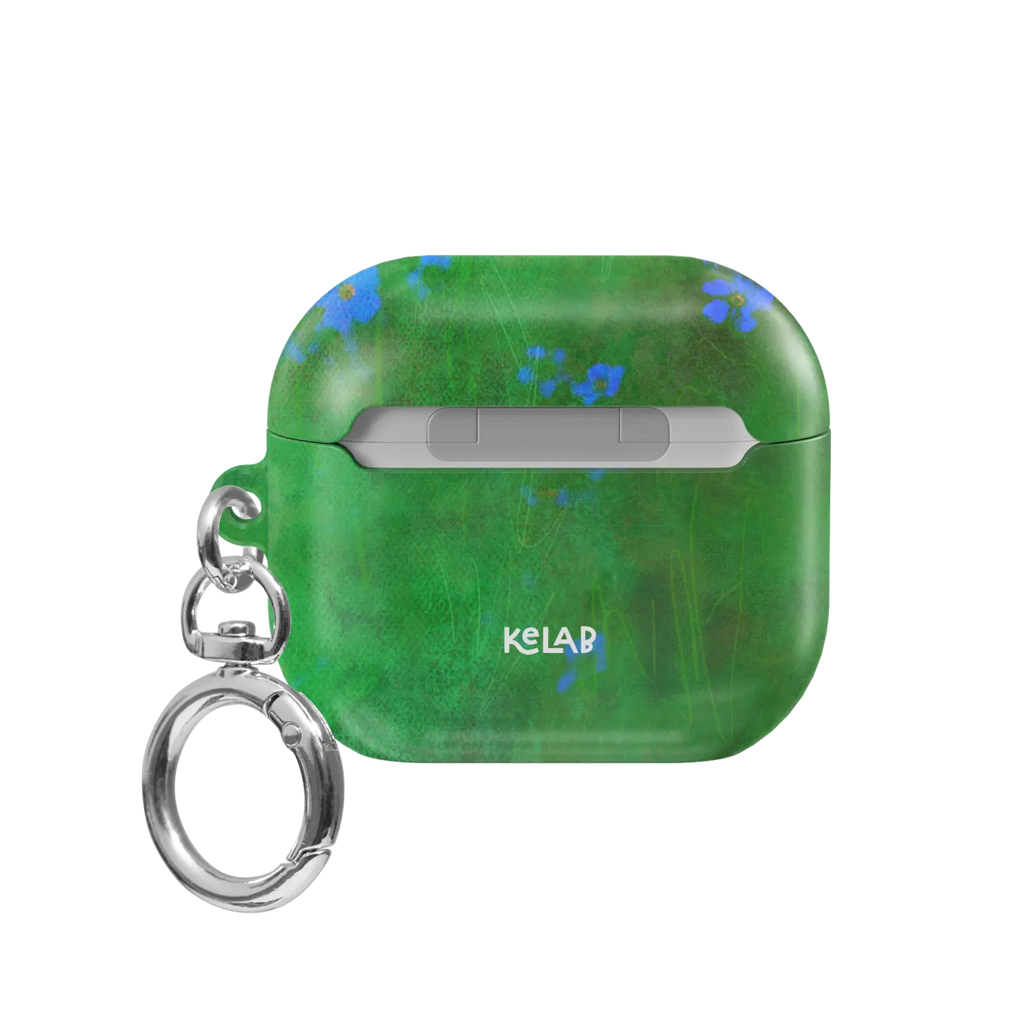 Green Floral AirPods Case, back view
