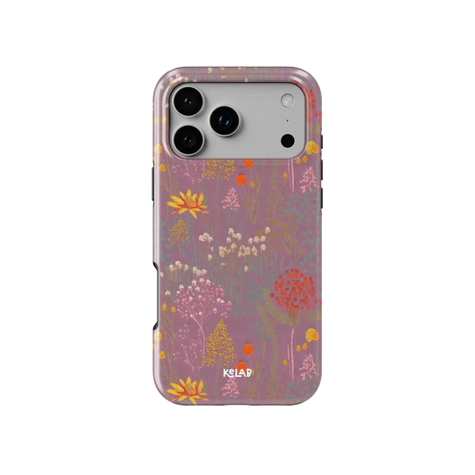 Dusty Pink Floral iPhone Case, back view showing full coverage and camera cutout