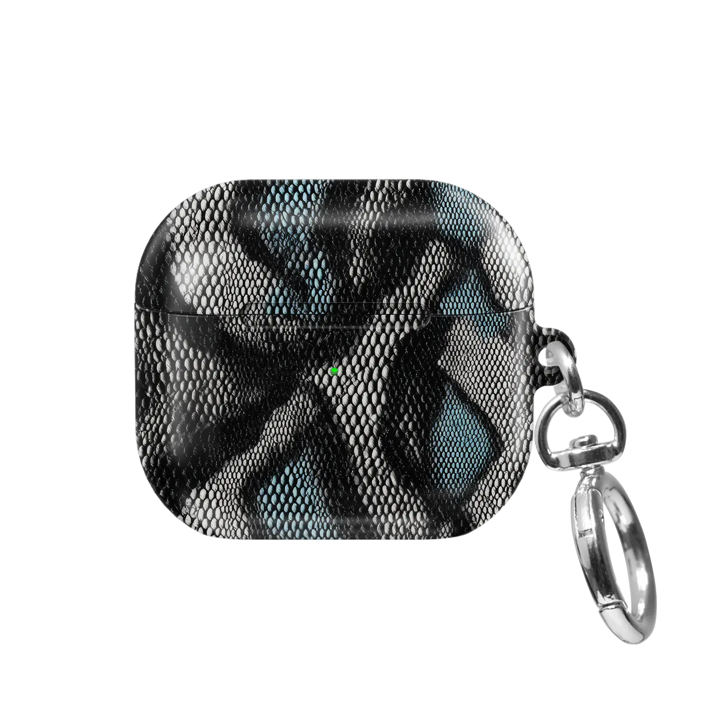 Viper Mesh | Teal Snake Print AirPods Case - front view
