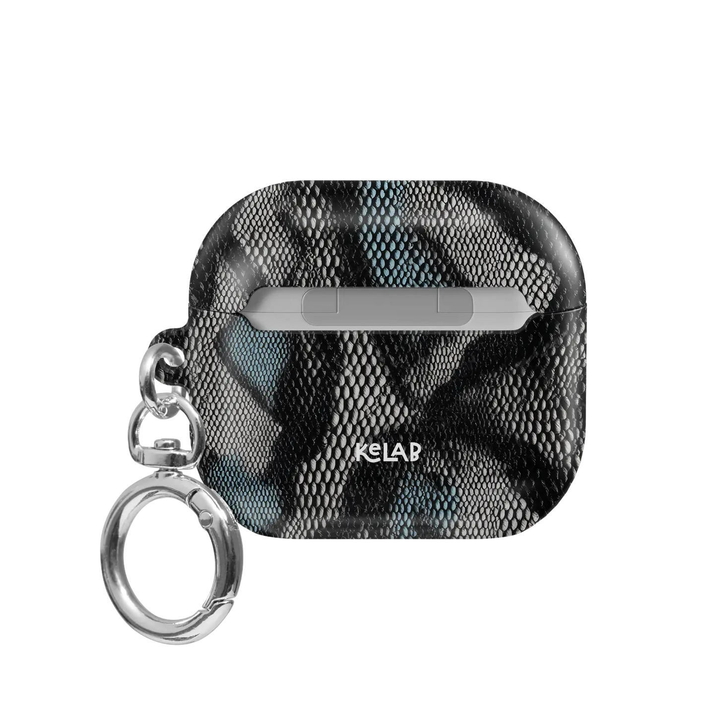 Viper Mesh | Teal Snake Print AirPods Case - back view
