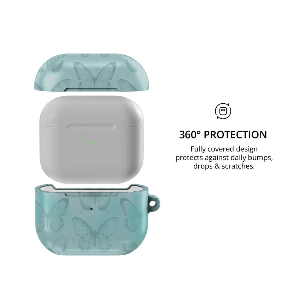 Spearmint Flutter | Teal Butterfly AirPods Case