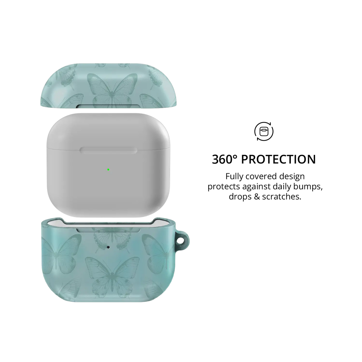 Spearmint Flutter | Teal Butterfly AirPods Case
