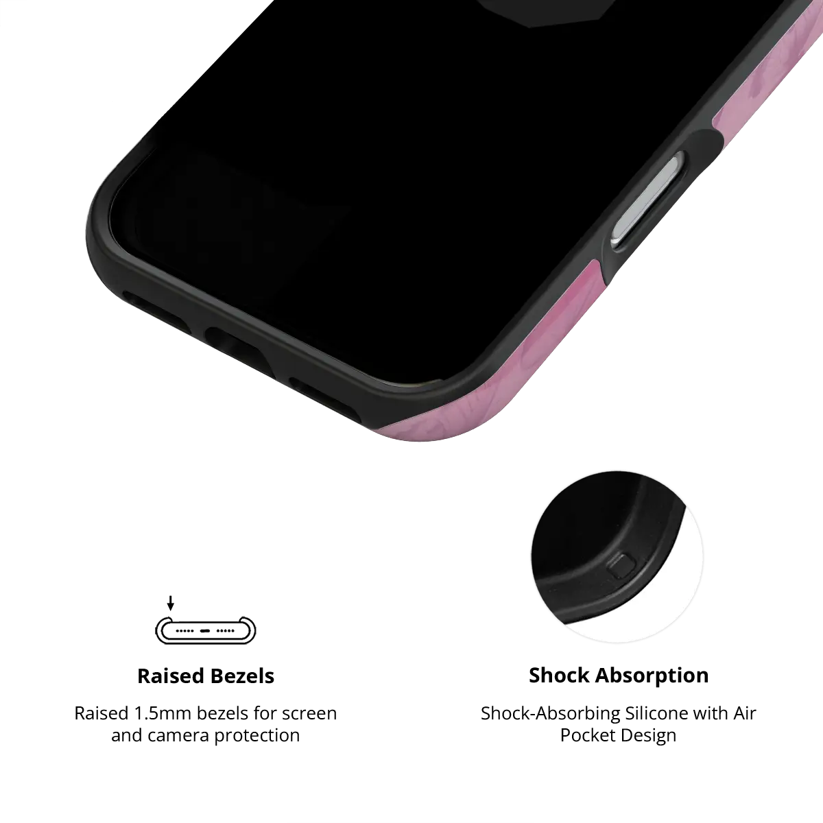 Pink Butterfly, Coquette Cottagecore iPhone Case, raised bezel design for shock absorption