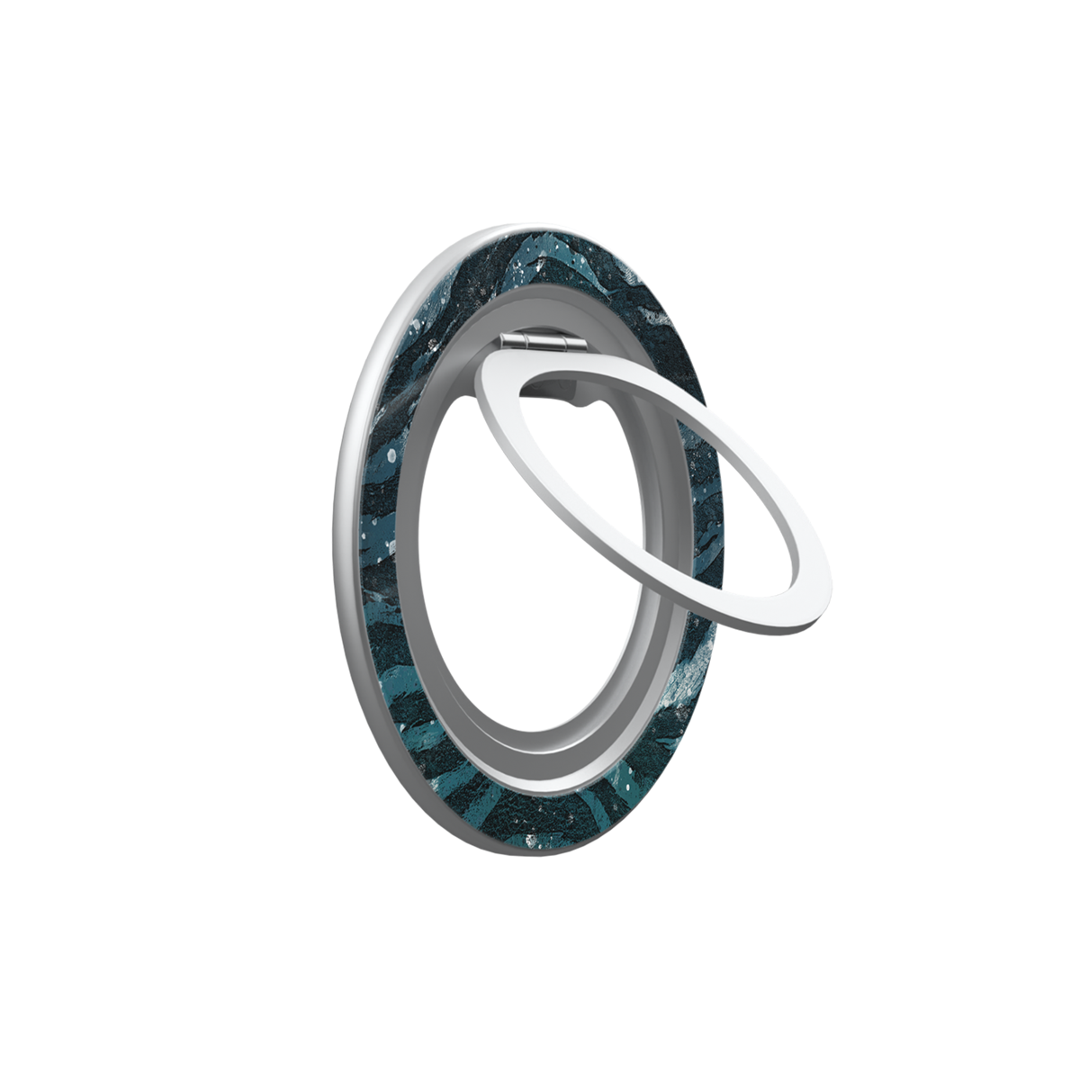 Deep Sea Marble | Teal Zebra Print MagSafe Ring Stand