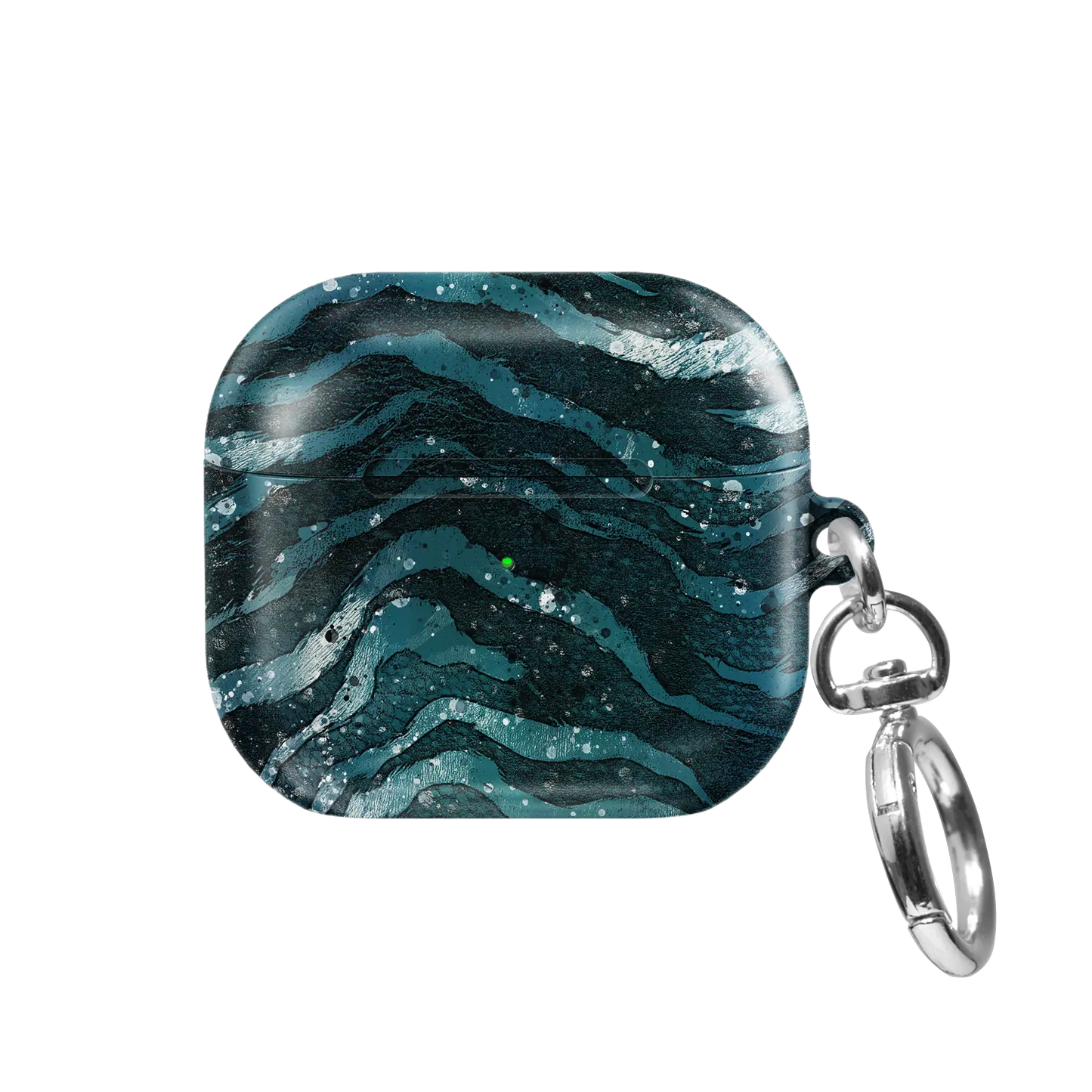 Deep Sea Marble | Teal Zebra Print AirPods Case - front view