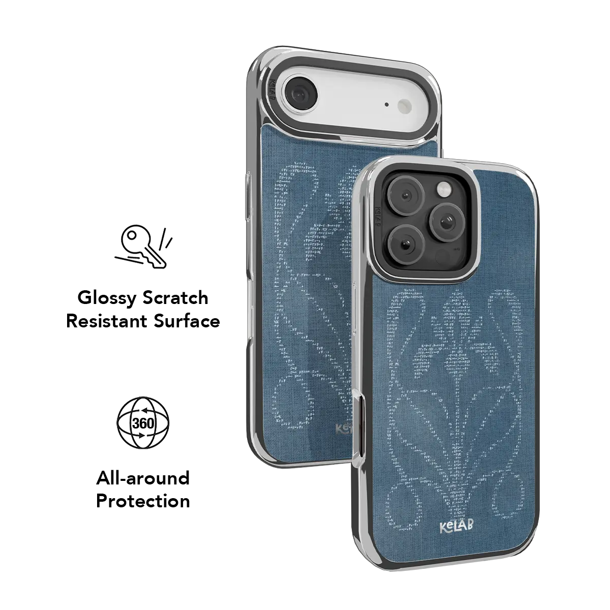 Stylish iPhone Case in denim with a unique floral design — featuring a durable TPU material for added protection.