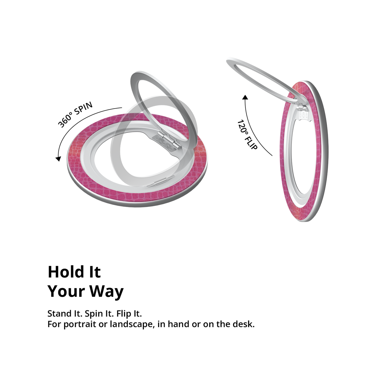 Sunset Serpent | Pink Croc MagSafe Ring Stand