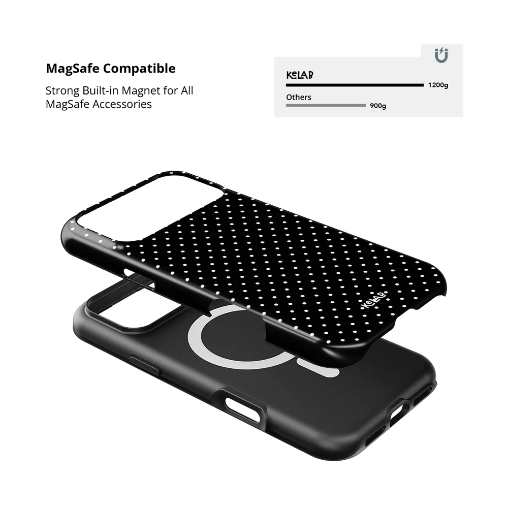 Midnight Constellation | Black Polka Dot iPhone Case
