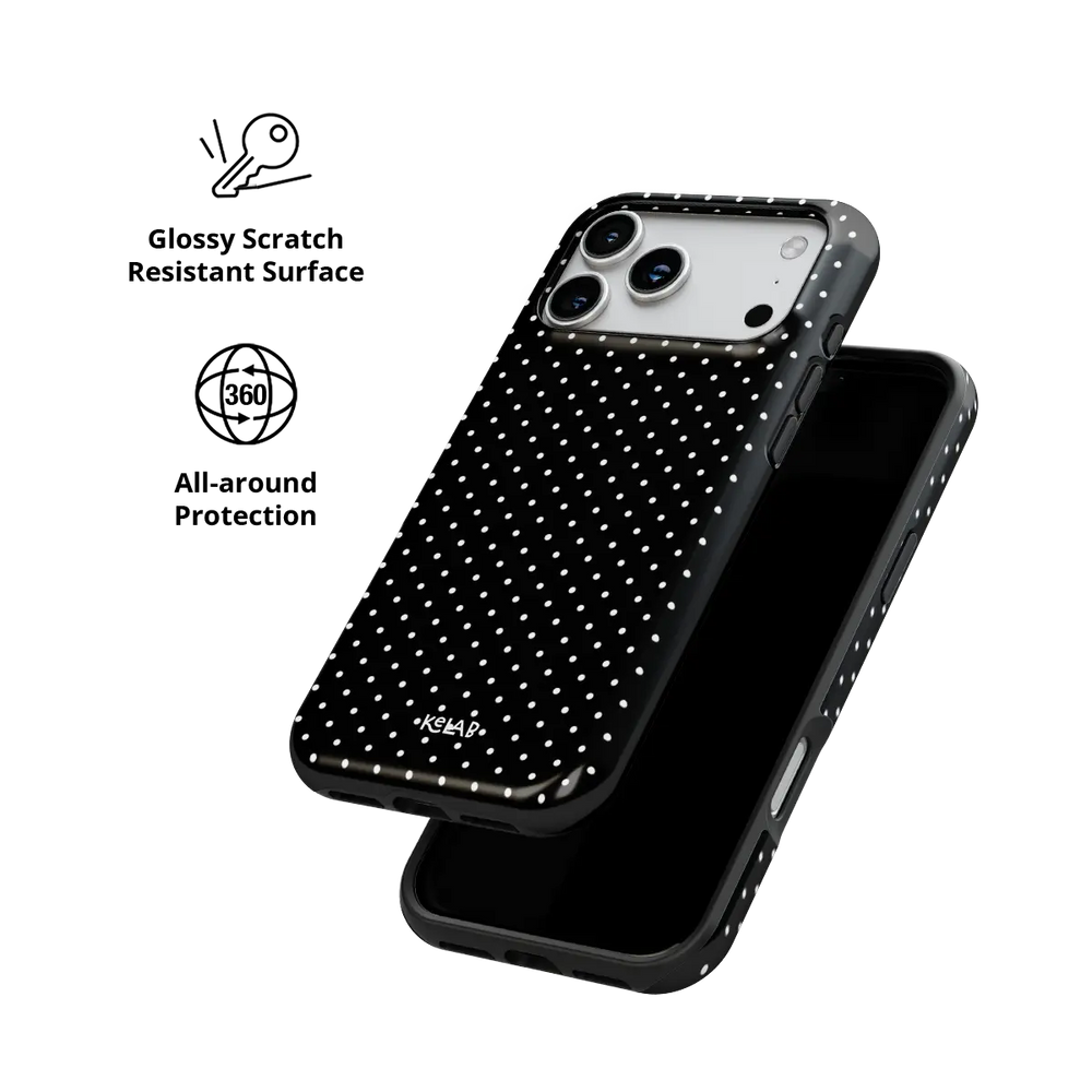 Midnight Constellation | Black Polka Dot iPhone Case