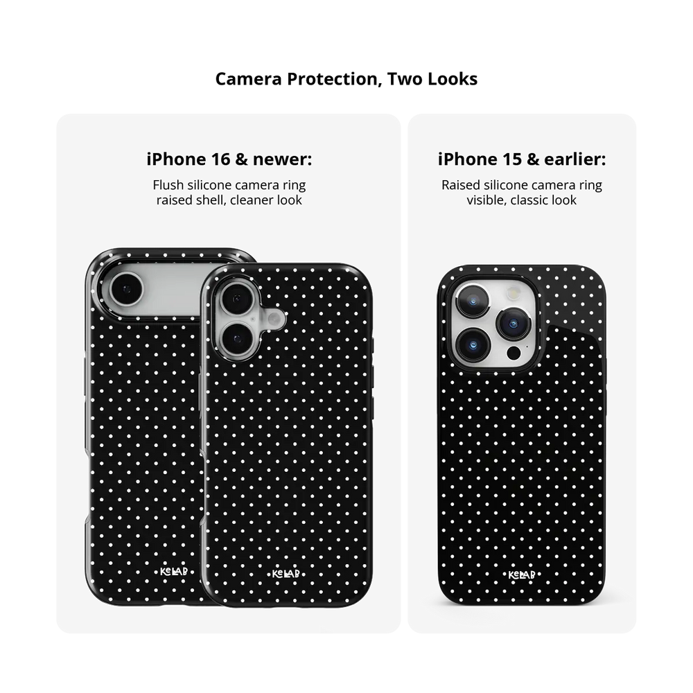Midnight Constellation | Black Polka Dot iPhone Case