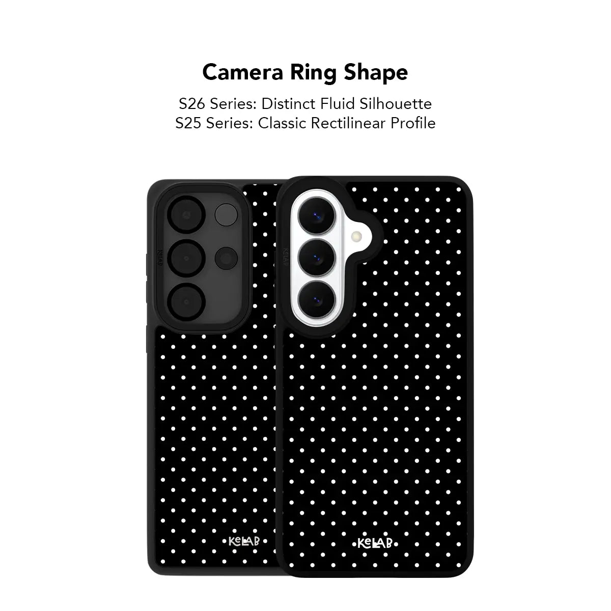Samsung Galaxy phone case by KELAB, Polka Dot black Slim form-fitting with raised camera lip