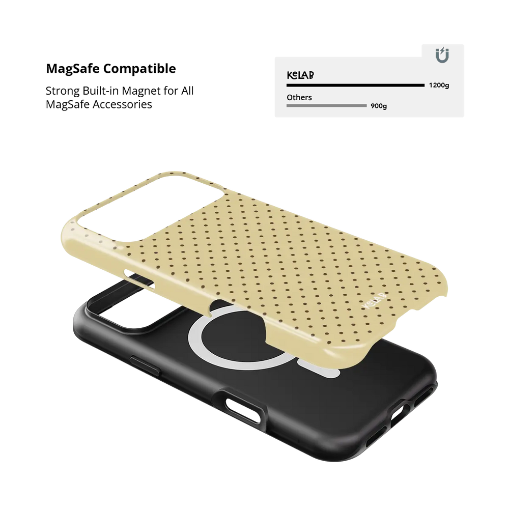 Toasted Sesame | Yellow & Brown Polka Dot iPhone Case