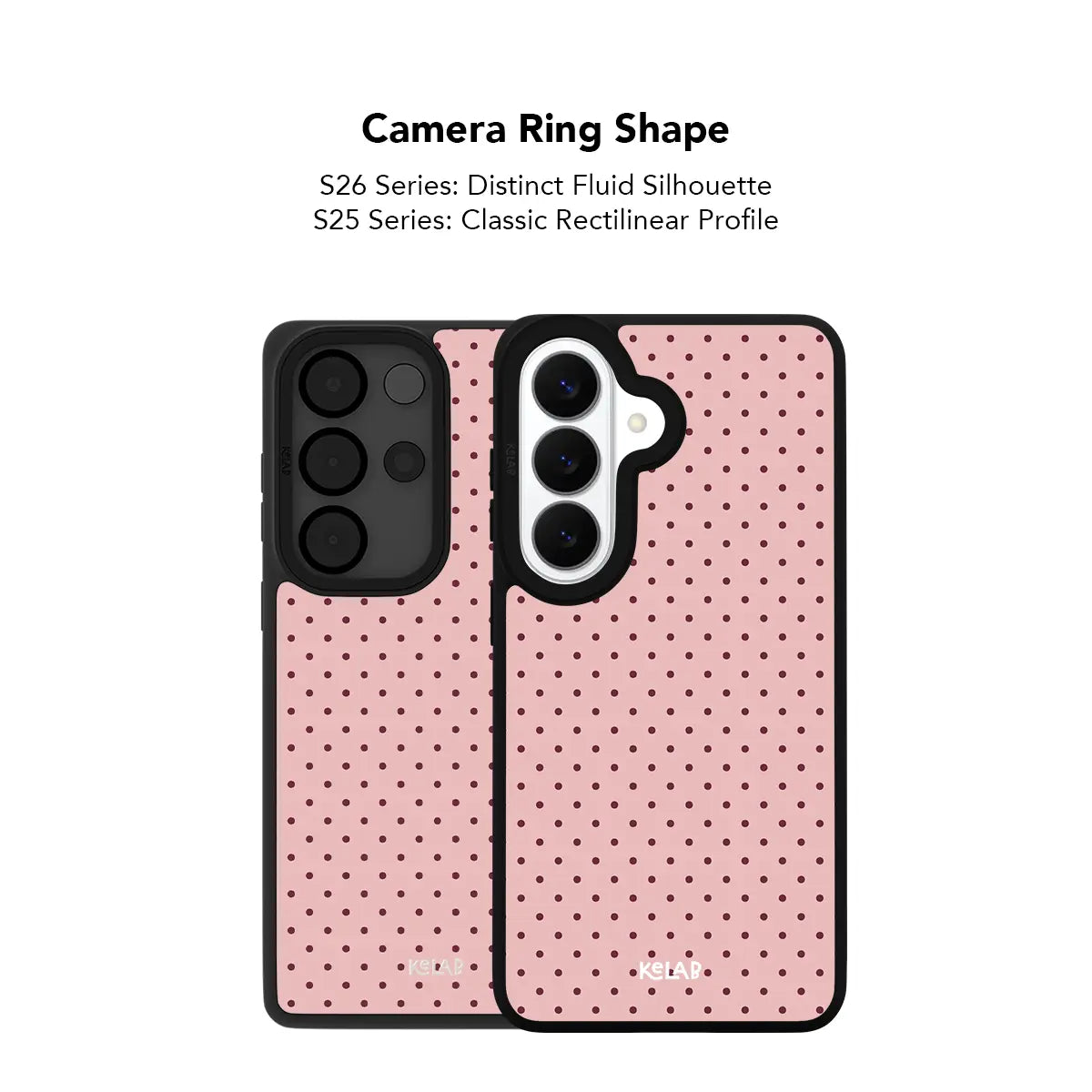 KELAB Samsung Galaxy phone case with Polka Dot pink Tough Magnetic Ring camera ring