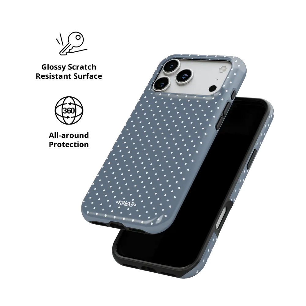 Fog Drift | Blue Polka Dot iPhone Case