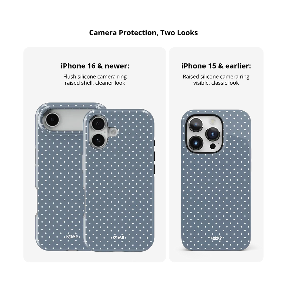 Fog Drift | Blue Polka Dot iPhone Case