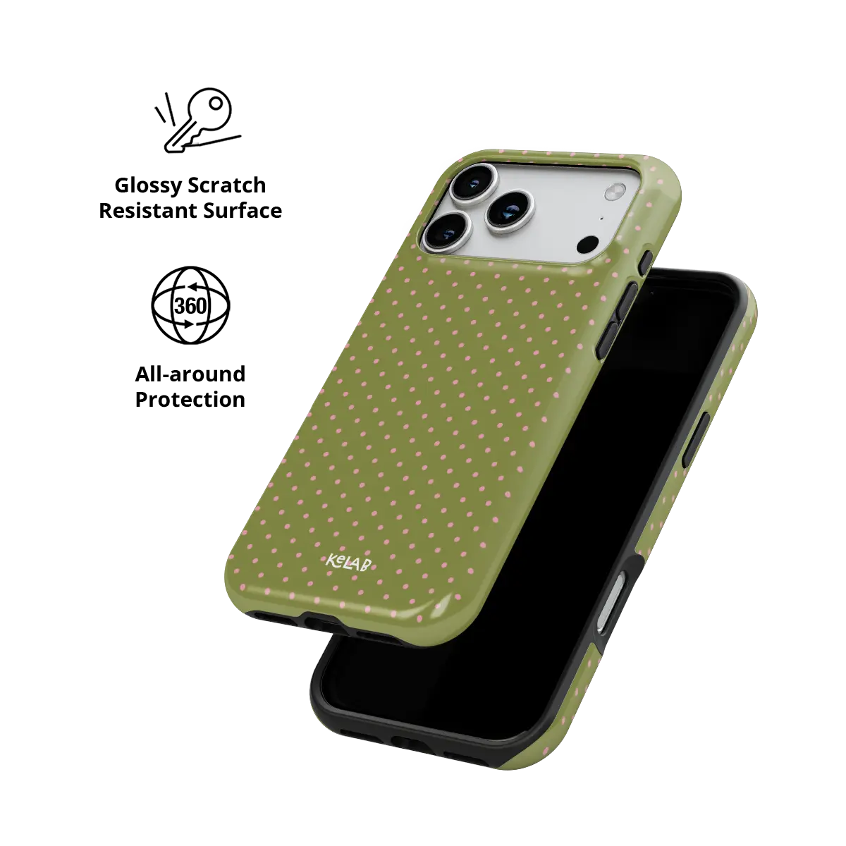 Pistachio Rose | Green Polka Dot iPhone Case
