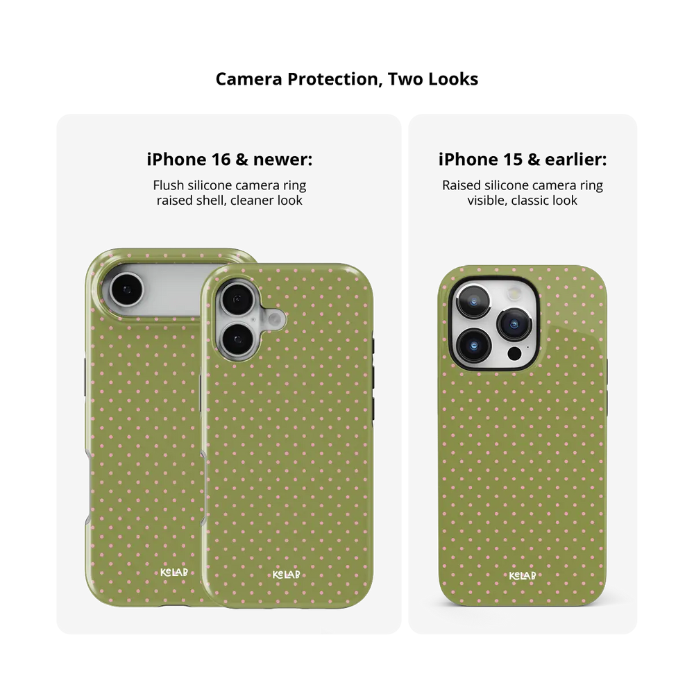 Pistachio Rose | Green Polka Dot iPhone Case