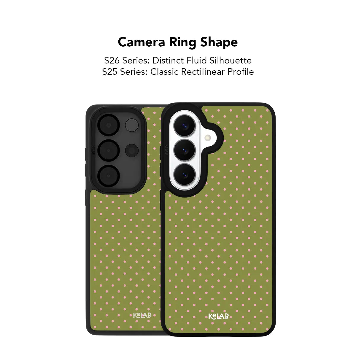 KELAB Samsung Galaxy phone case with Polka Dot sage green Tough Magnetic Ring camera ring