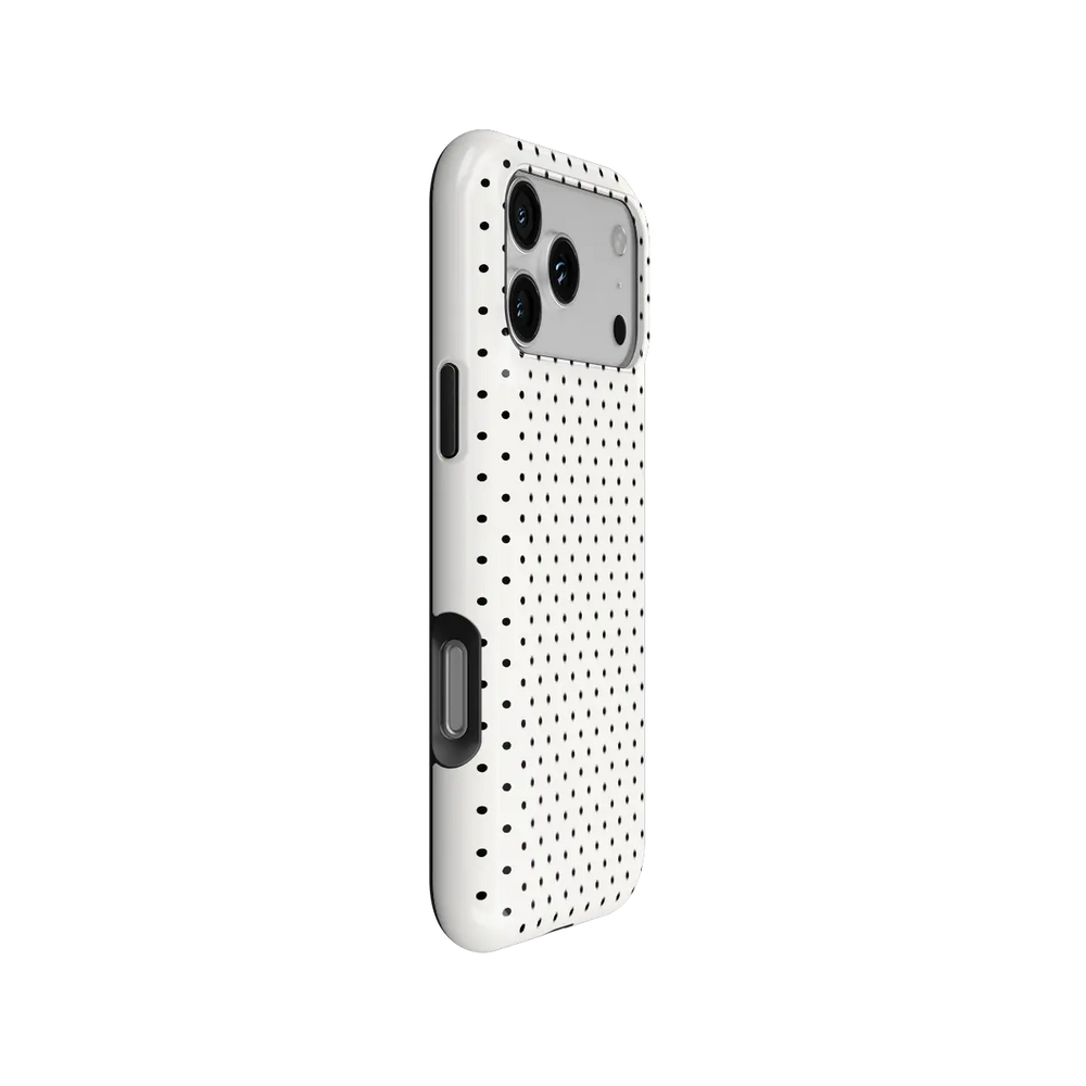 Ivory Ink | White Polka Dot iPhone Case