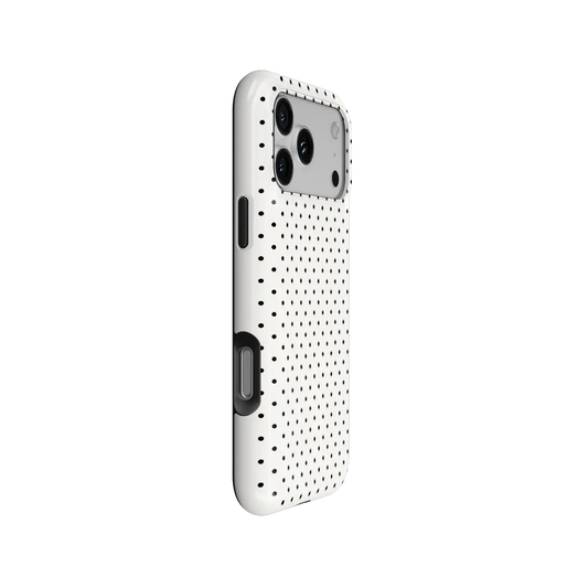 Ivory Ink | White Polka Dot iPhone Case