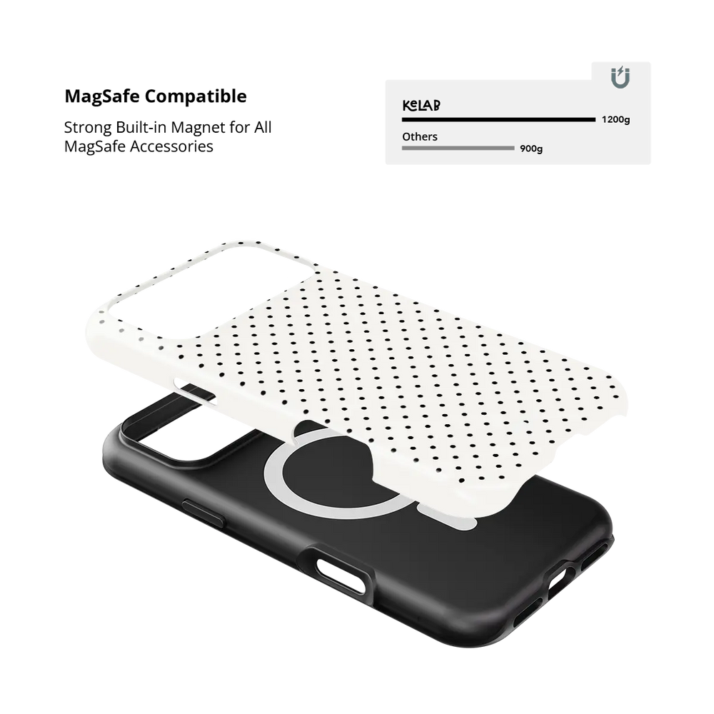 Ivory Ink | White Polka Dot iPhone Case