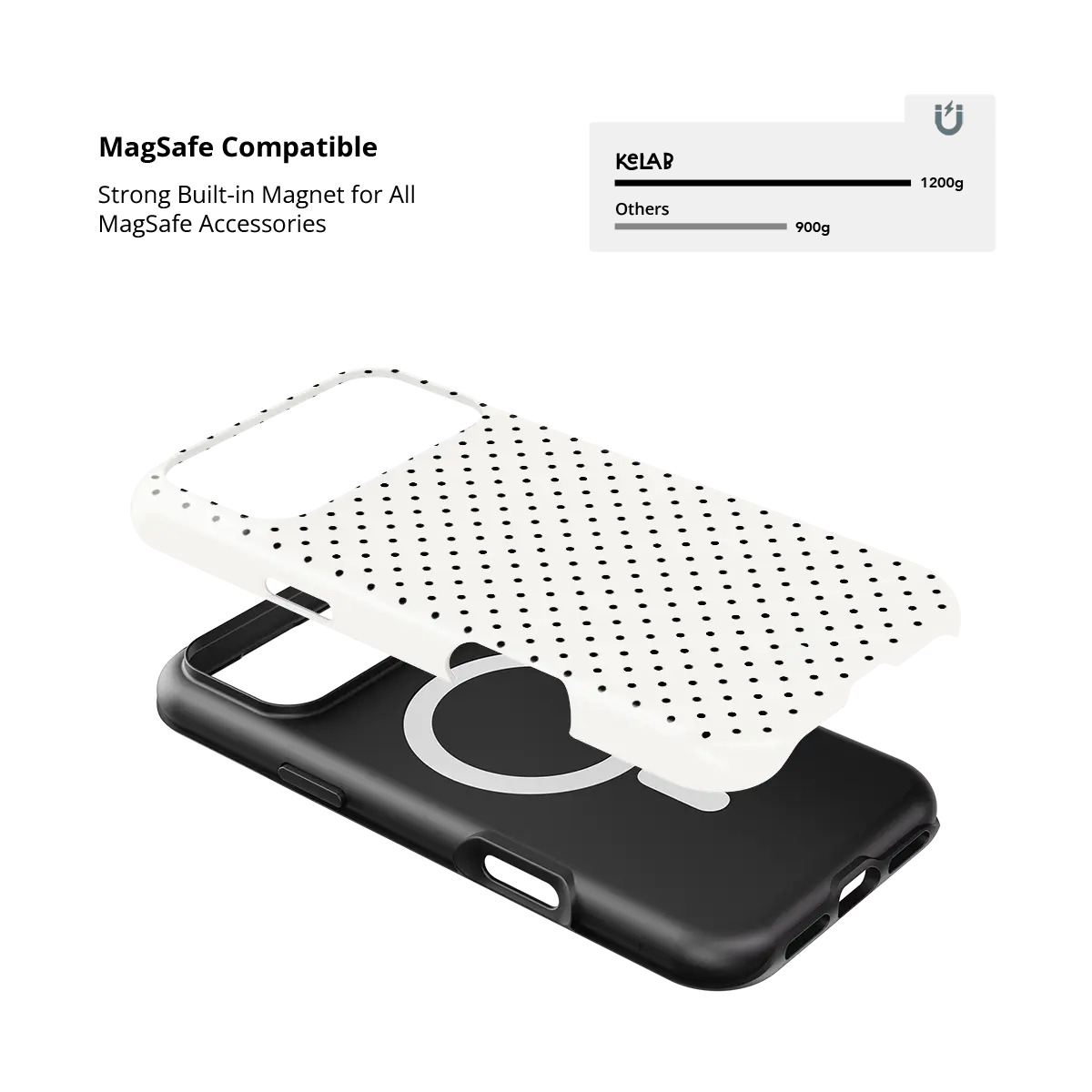 Ivory Ink | White Polka Dot iPhone Case