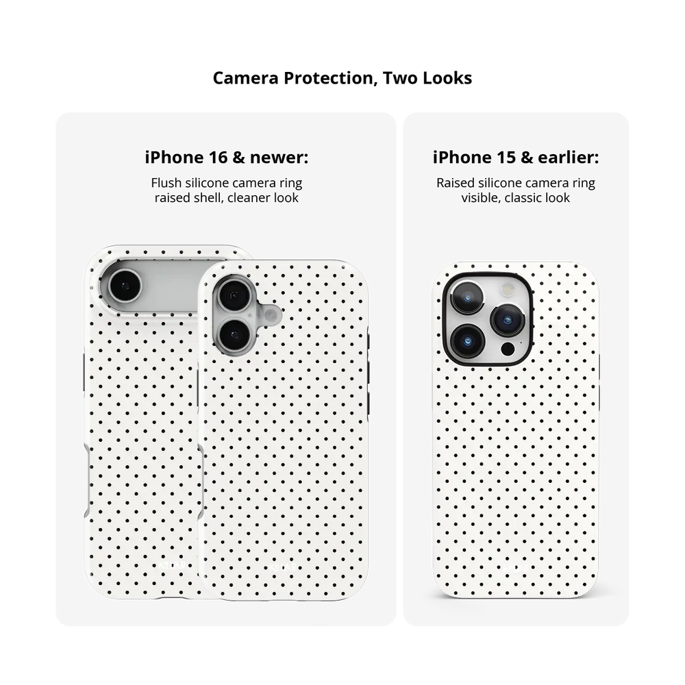 Ivory Ink | White Polka Dot iPhone Case