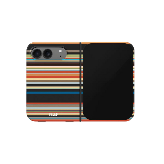 Colorful Stripe, Mod Multicolor iPhone 18 Fold Case, unfolded front view