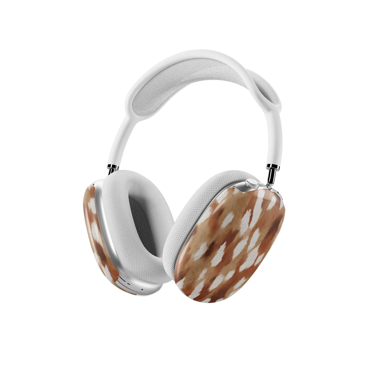 Fawn spots AirPods Max earcup covers seen at a three quarter angle