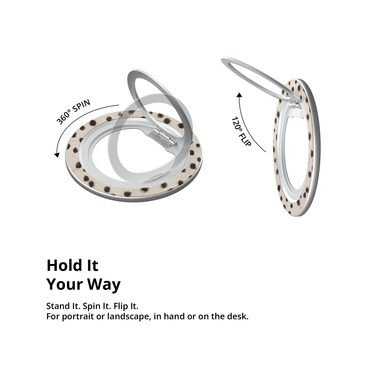 Spot On | Cream Cheetah Print MagSafe Ring Stand