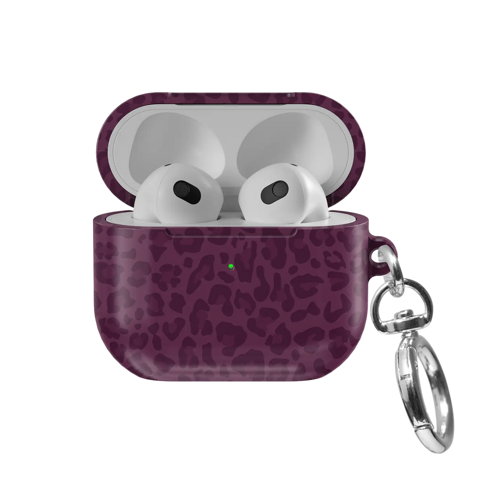 Dark Cherry | Burgundy Leopard Print AirPods Case