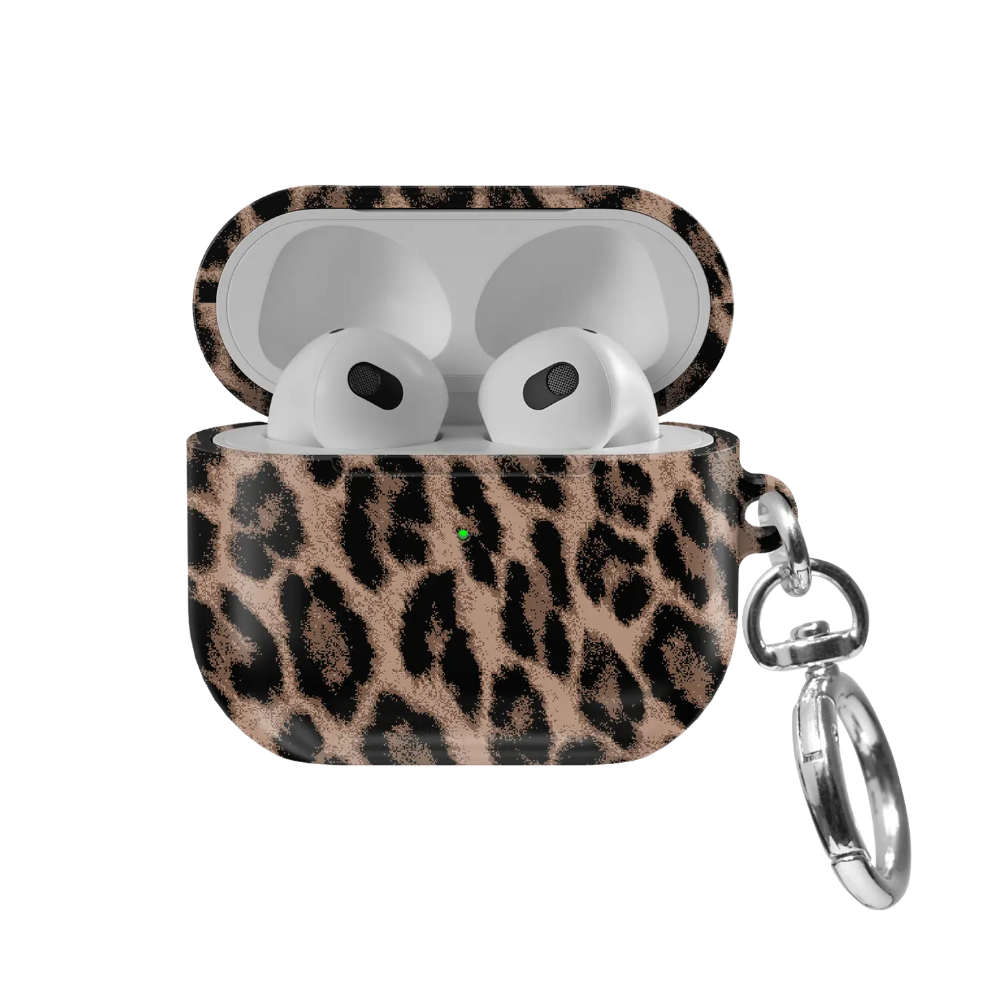 Golden Prowl | Brown Leopard AirPods Case - front view with open lid