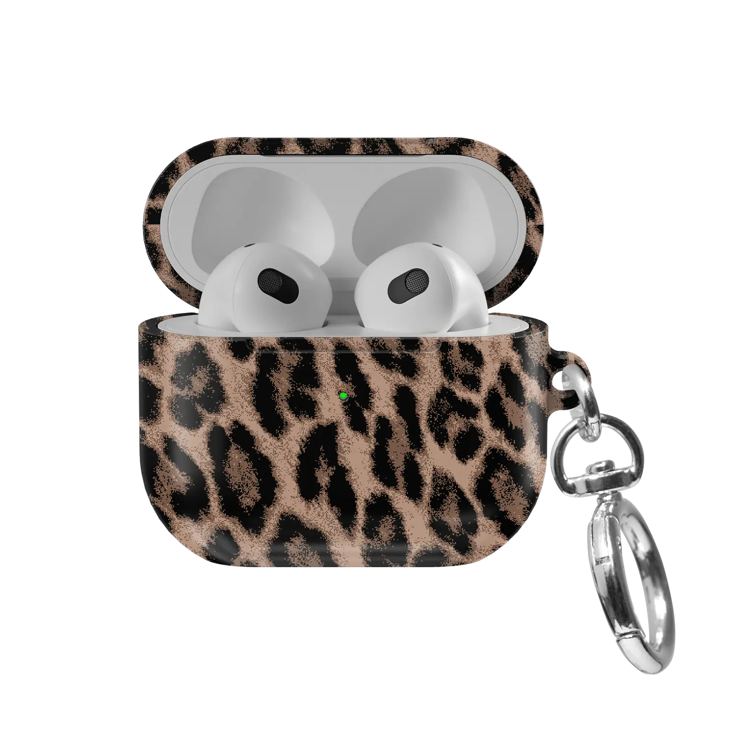 Golden Prowl | Brown Leopard AirPods Case - front view with open lid