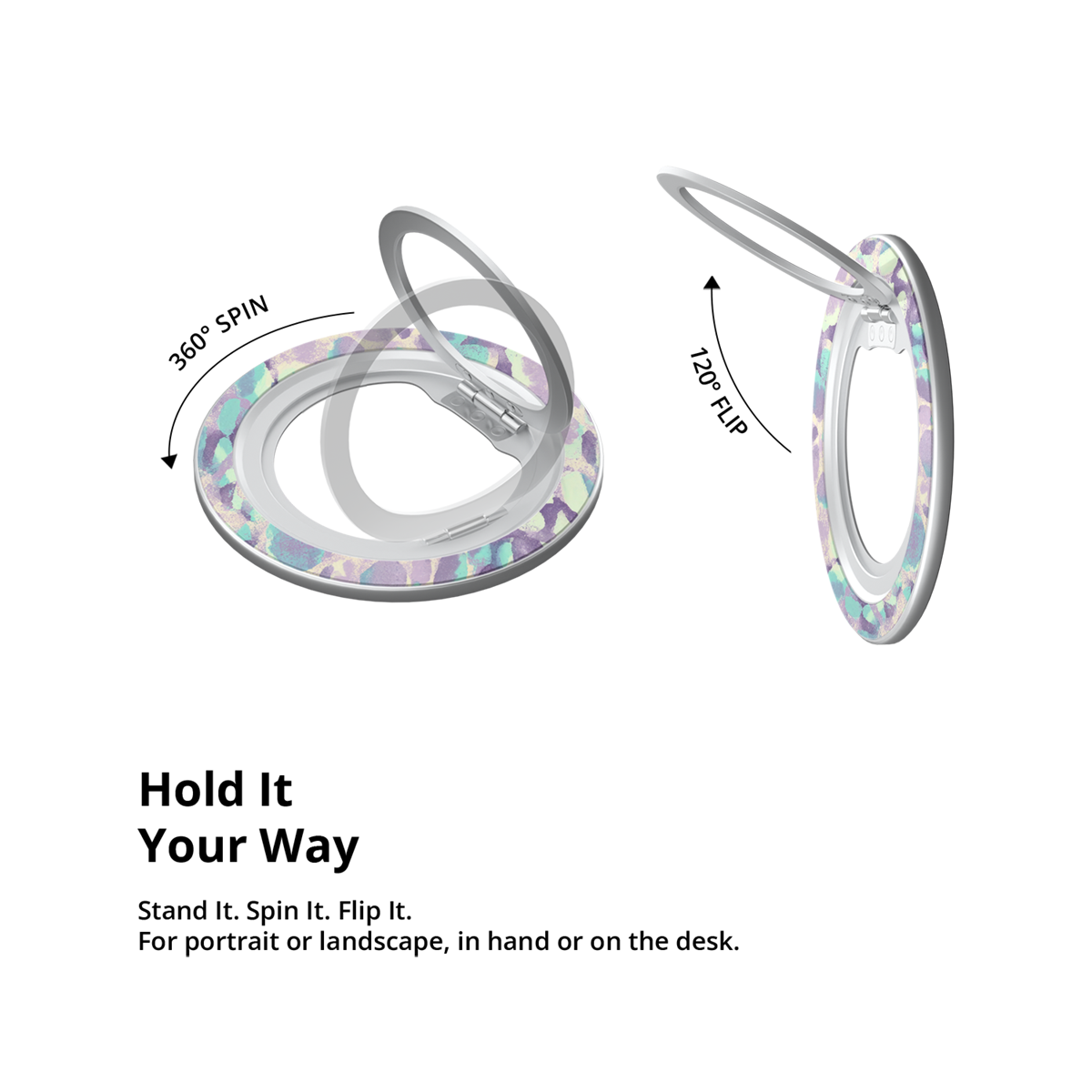 Wild Sugar | Lilac Leopard Print MagSafe Ring Stand