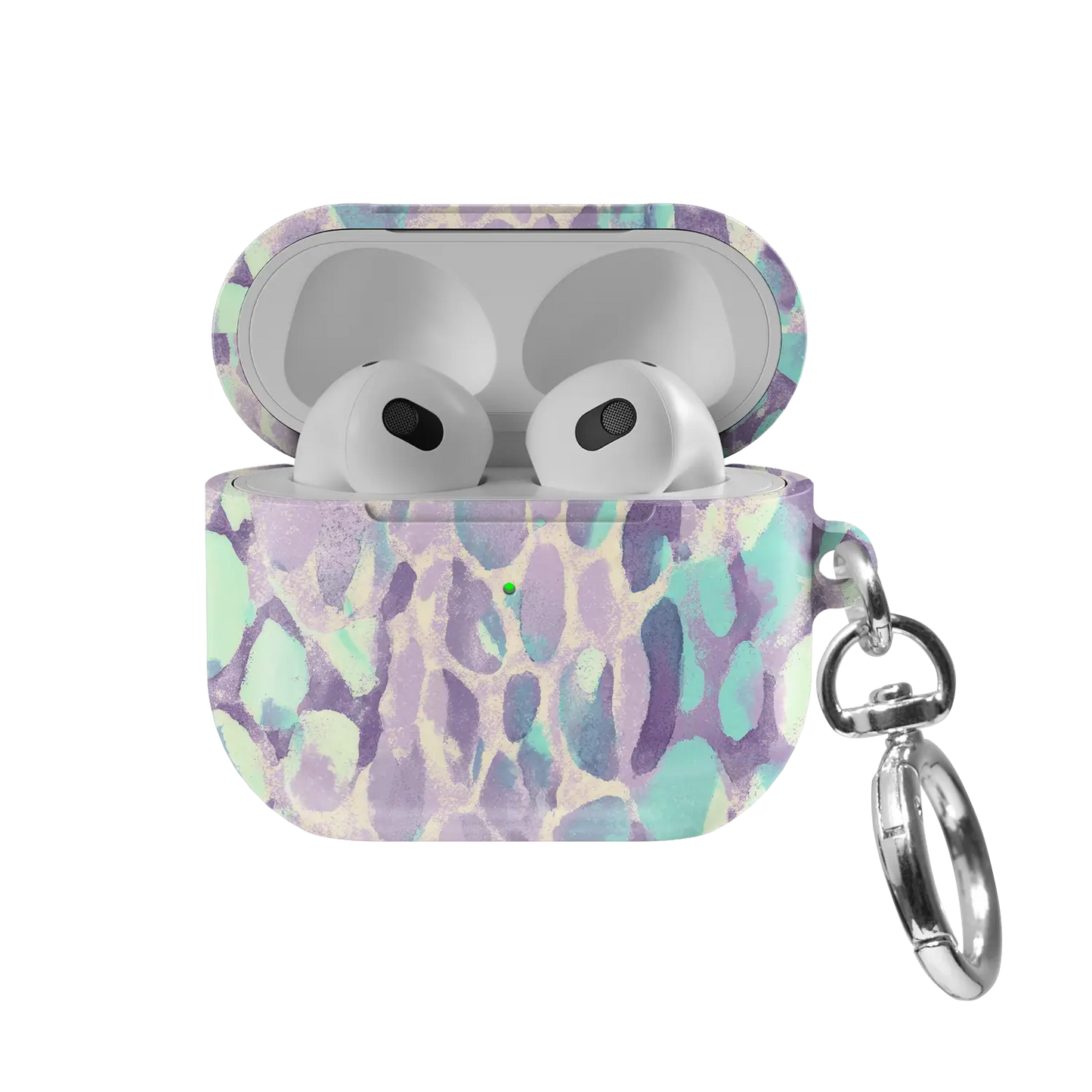 Wild Sugar | Lilac Leopard AirPods Case - front view with open lid