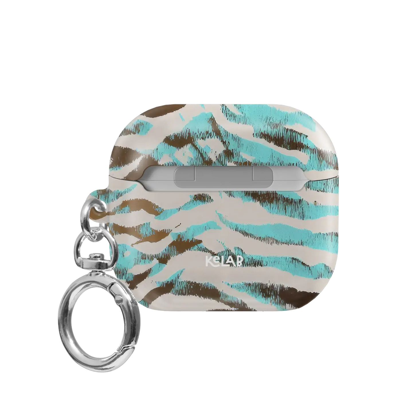 Wild Current | Turquoise Tiger Print AirPods Case - back view