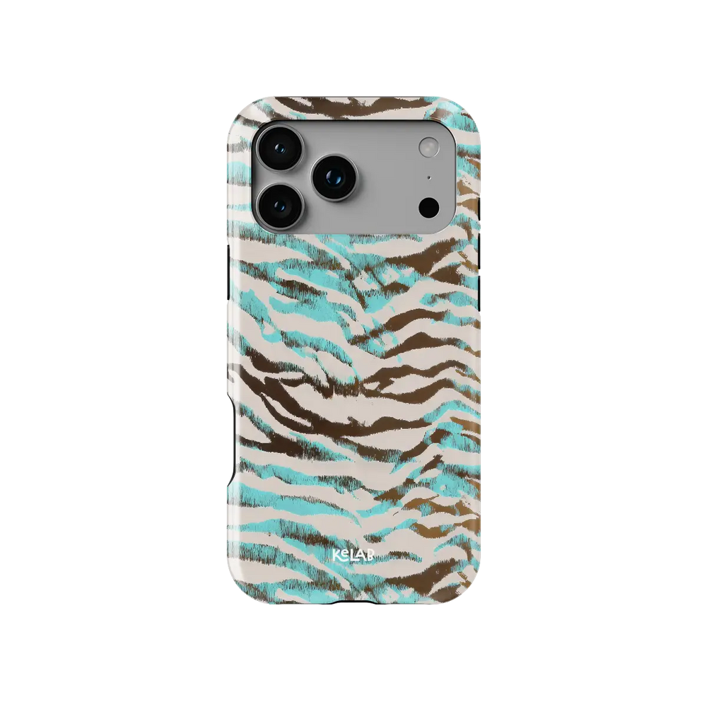 Wild Current | Turquoise Tiger Print iPhone Case