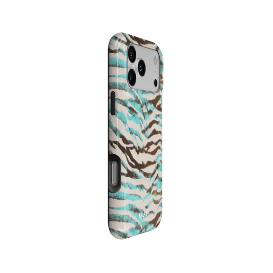 Wild Current | Turquoise Tiger Print iPhone Case