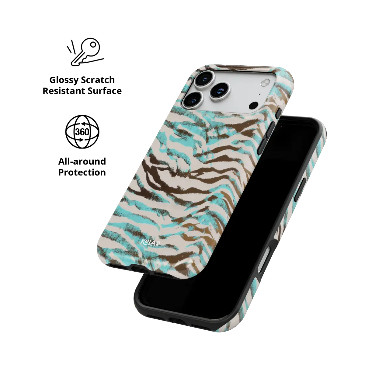 Wild Current | Turquoise Tiger Print iPhone Case