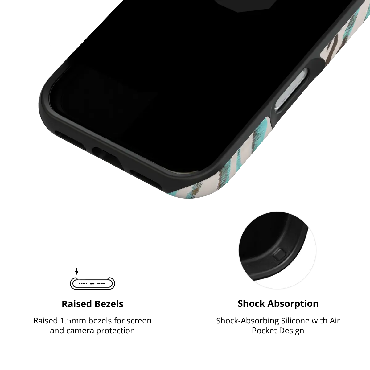 Wild Current | Turquoise Tiger Print iPhone Case
