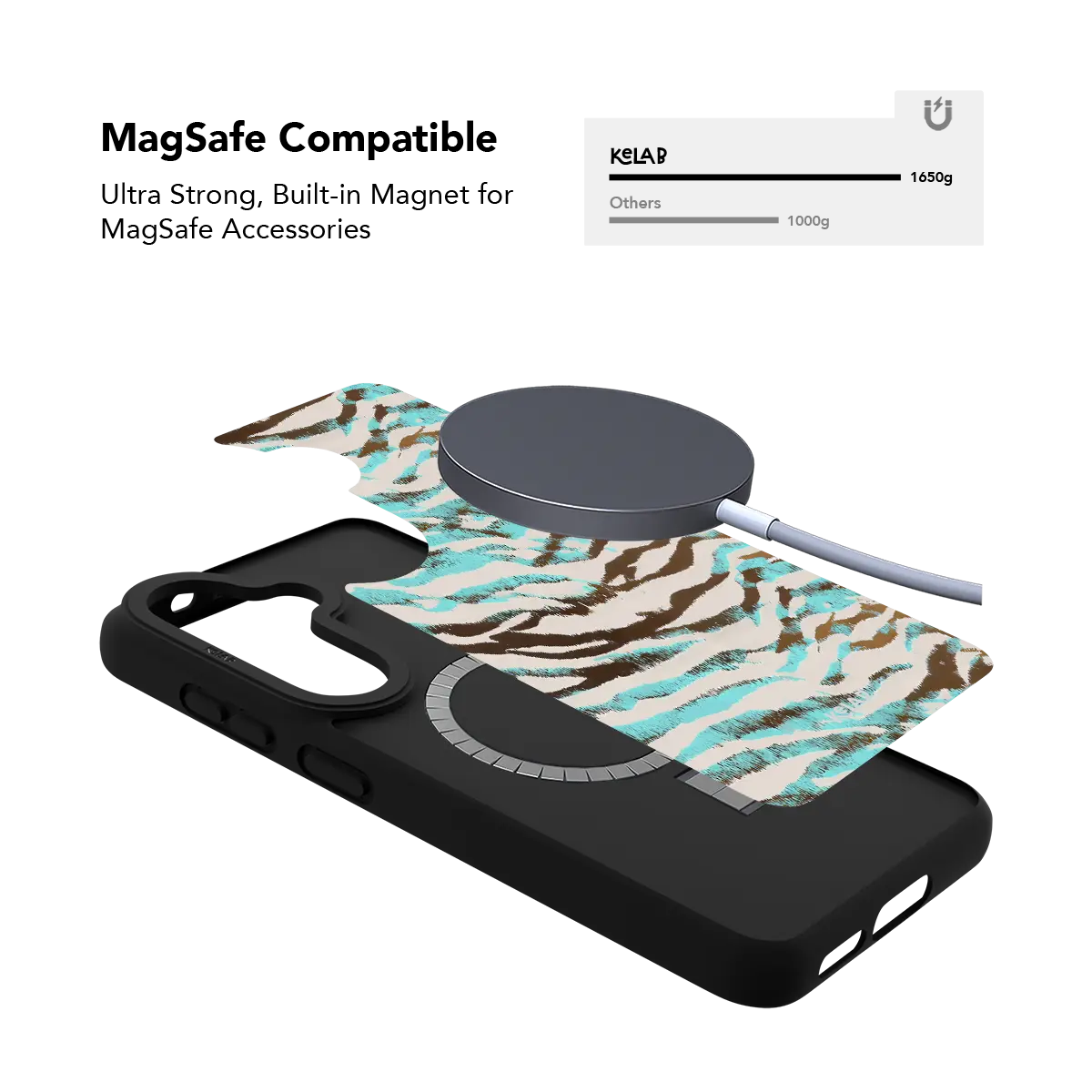Wild Current | Turquoise Tiger Print Samsung Phone Case
